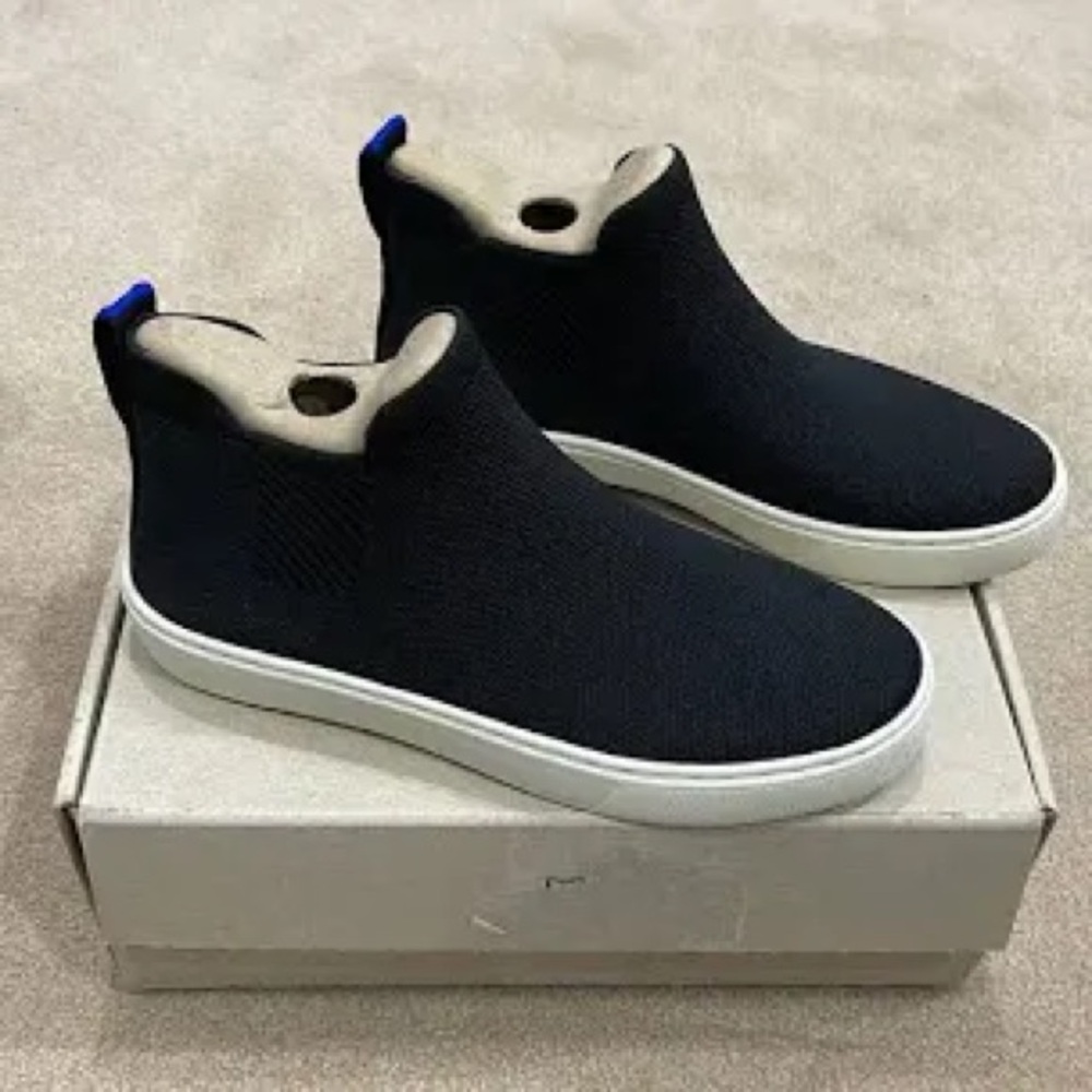 Rothy's Black and Cream Ankle Booties